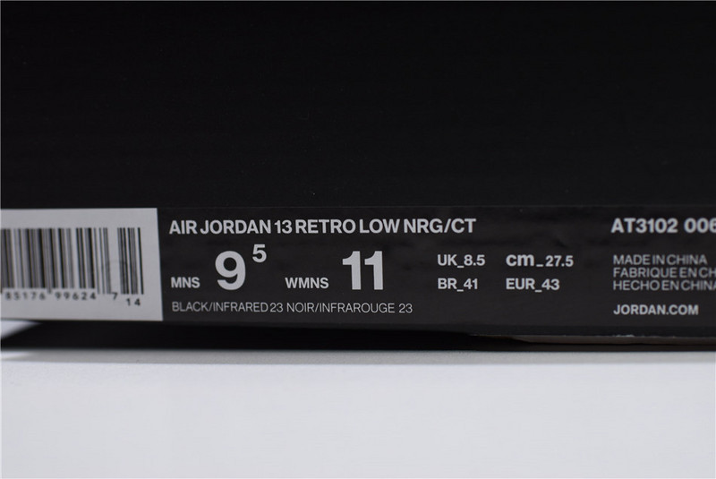 Clot x Air Jordan 13 Low “Black Infrared” AT3102-006