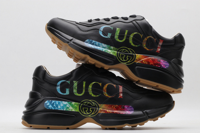 Rhyton Leather Sneaker With GC Logo 552851 DRW00 1000