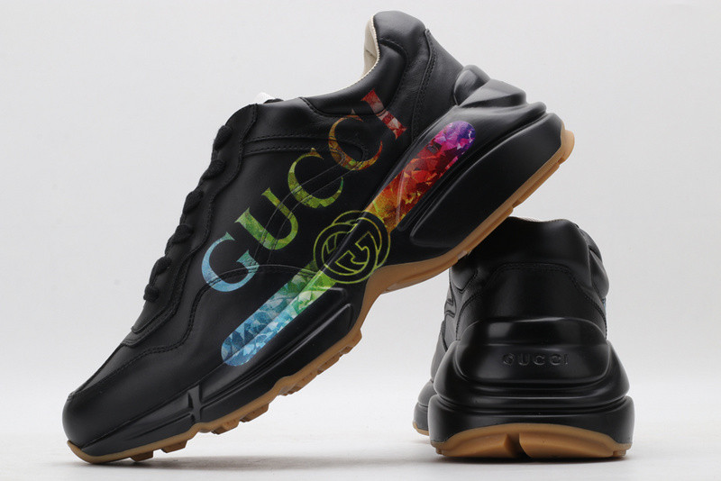 Rhyton Leather Sneaker With GC Logo 552851 DRW00 1000