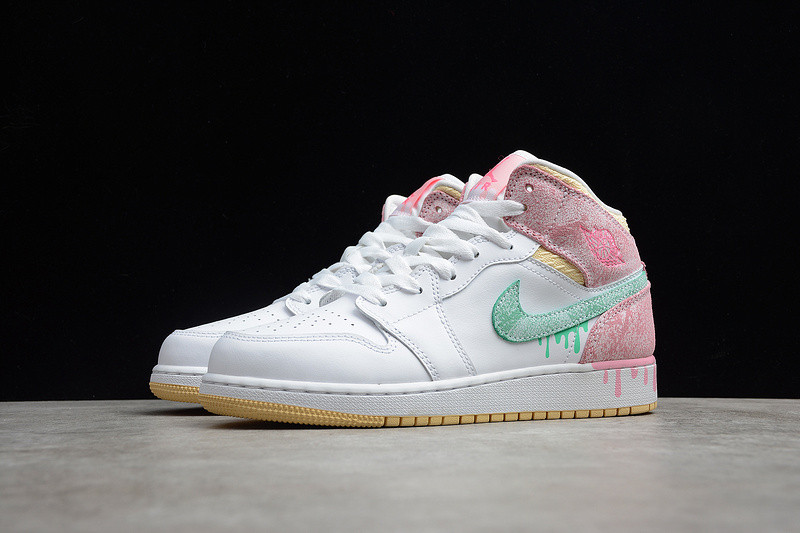 Air Jordan 1 Mid GS “Paint Drip” DD1666-100