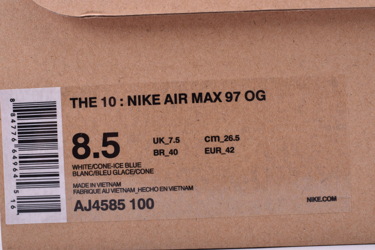 OF X Air Max 97 White/Cone-Ice Blue AJ4585-100